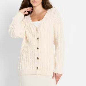 NWT Future Collective Cream Cardigan Size Small